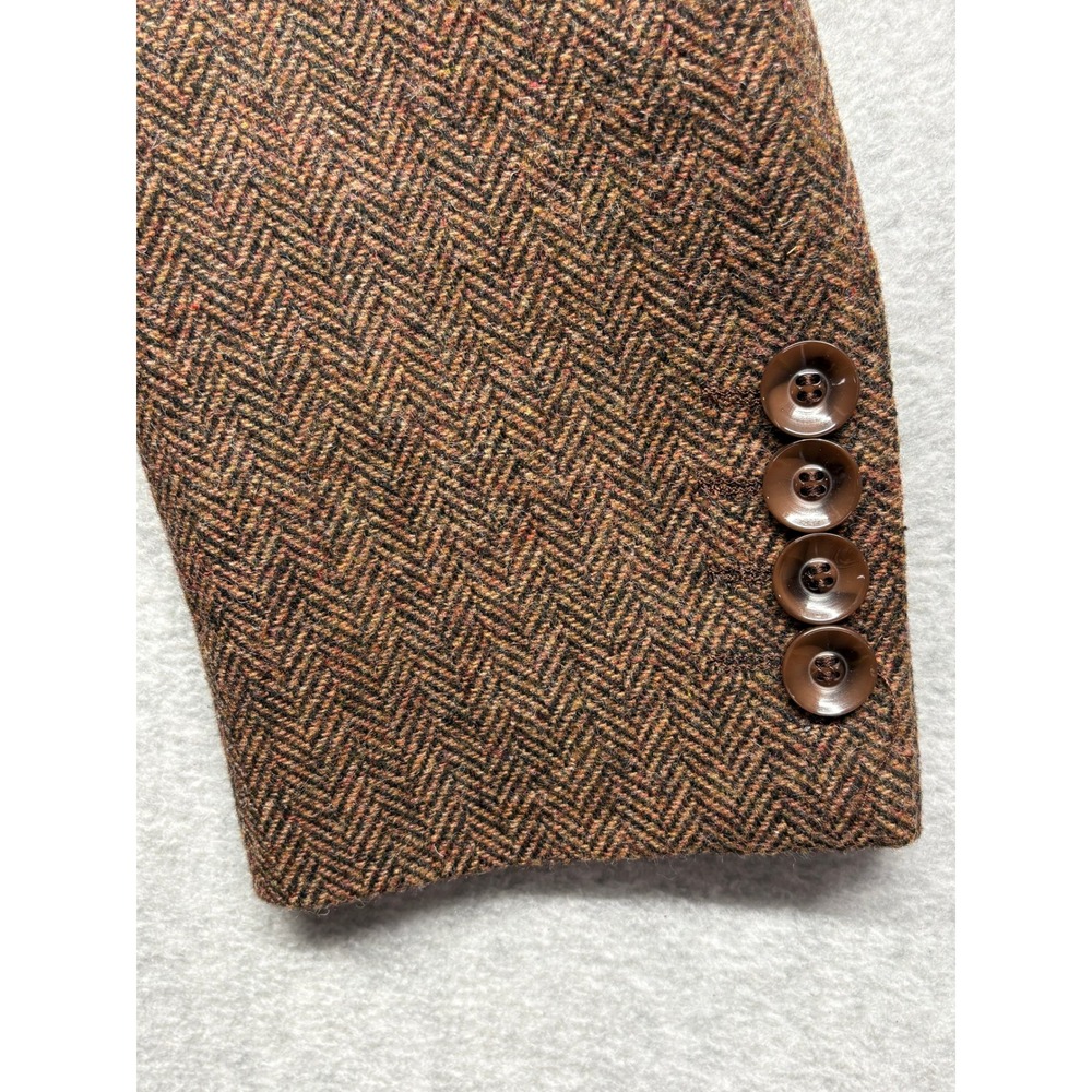 Inserch Limited Edition Mens XL Brown Herringbone Wool Blend Overcoat Jacket 500 - Picture 11 of 12